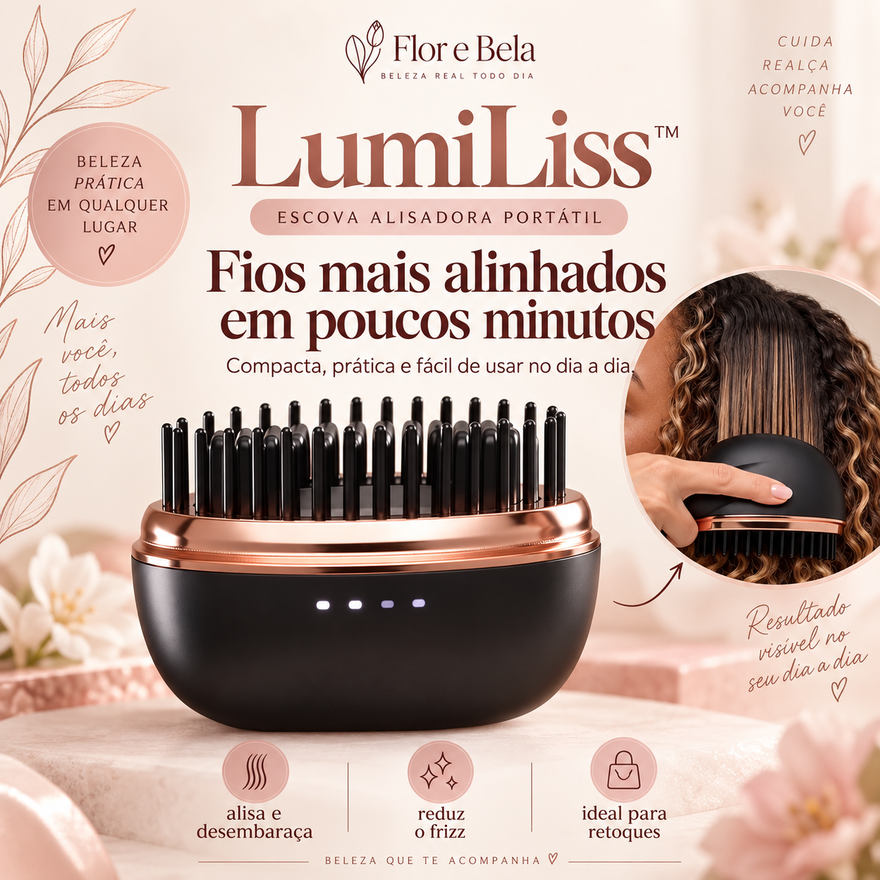 LumiLiss™ — Escova Alisadora Portátil