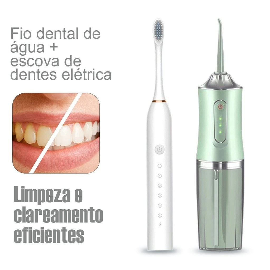 PowerJet Profissional - Limpeza profunda + Escova elétrica (4 bicos Brinde)