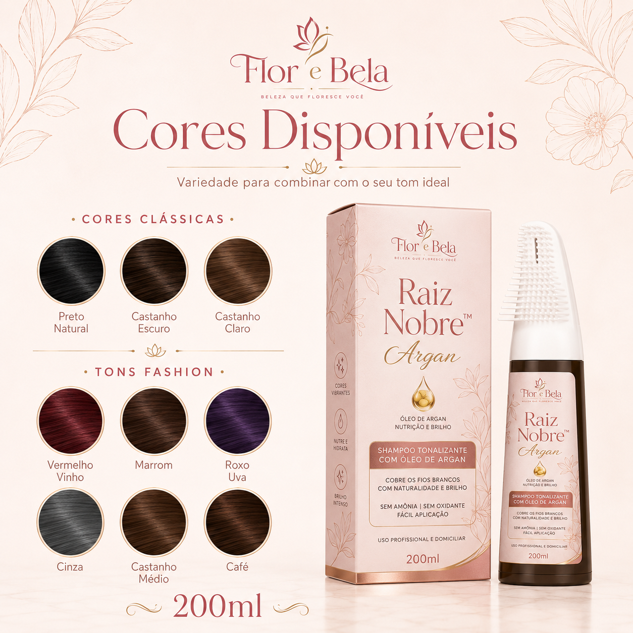Shampoo Raiz Nobre - Cor natural em 15 minutos.