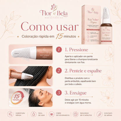 Shampoo Raiz Nobre - Cor natural em 15 minutos.