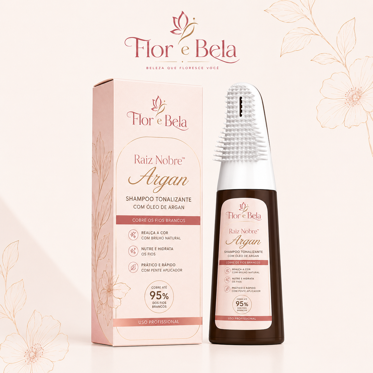 Shampoo Raiz Nobre - Cor natural em 15 minutos.
