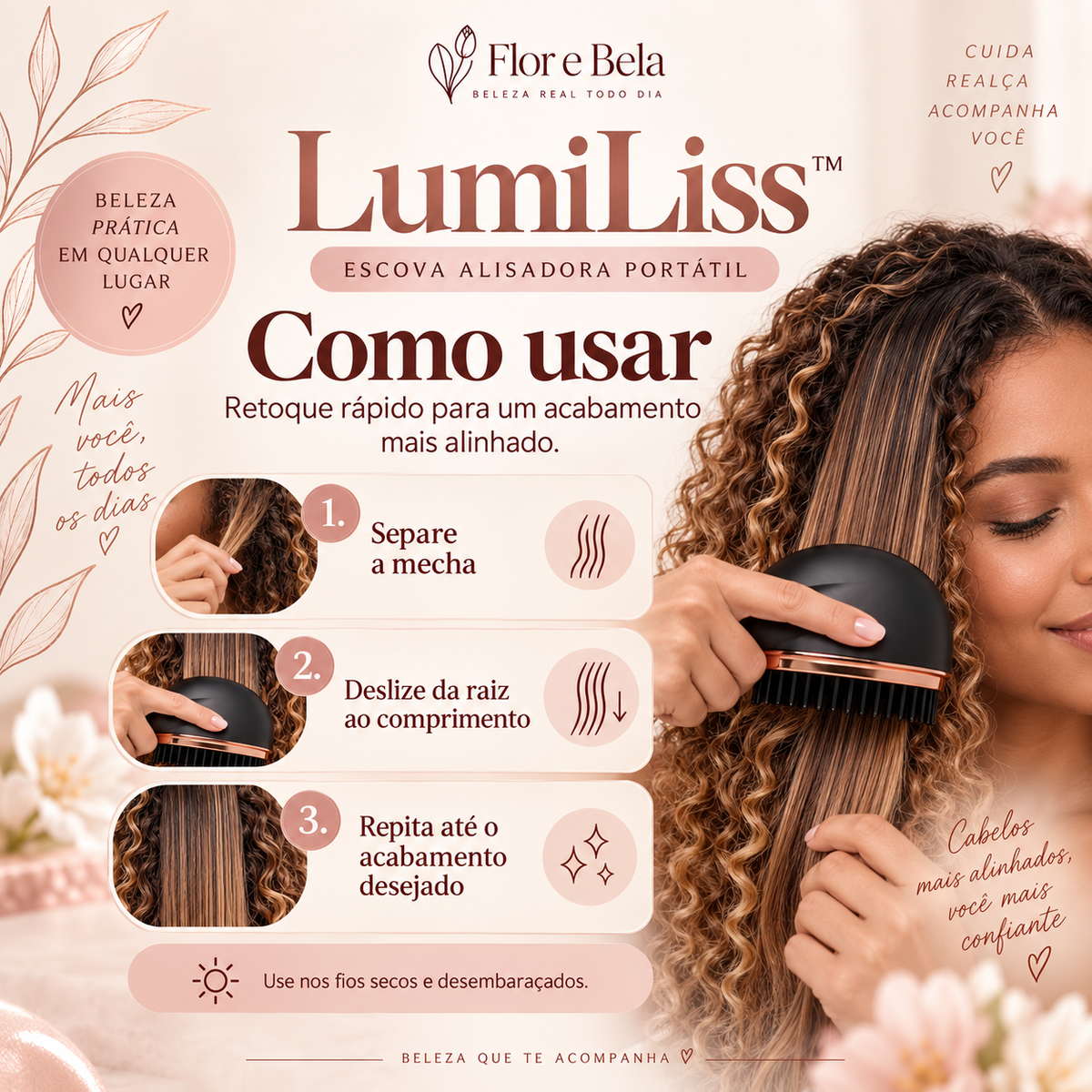 LumiLiss™ — Escova Alisadora Portátil