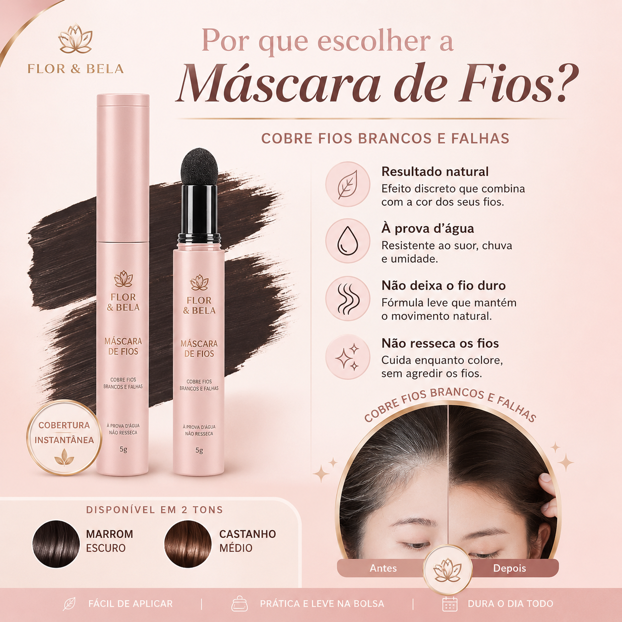 Mascara de fios - Disfarce os brancos rapidamente