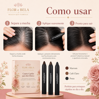 Caneta capilar para raiz branca