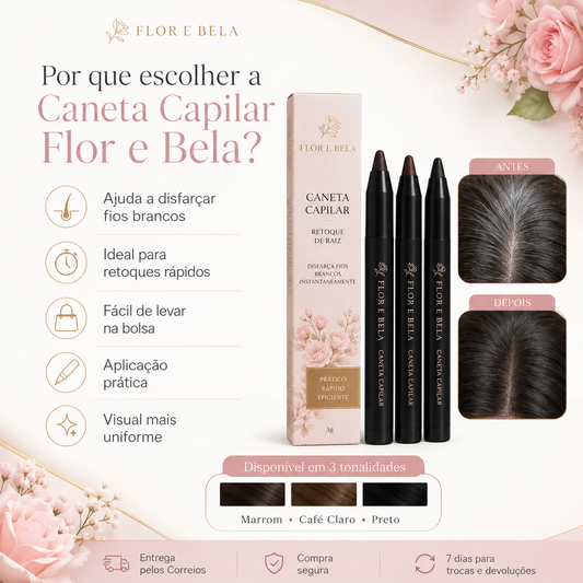 Caneta capilar para raiz branca