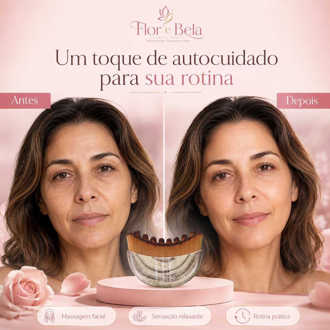 Facelift -  Escova de drenagem linfática para rosto